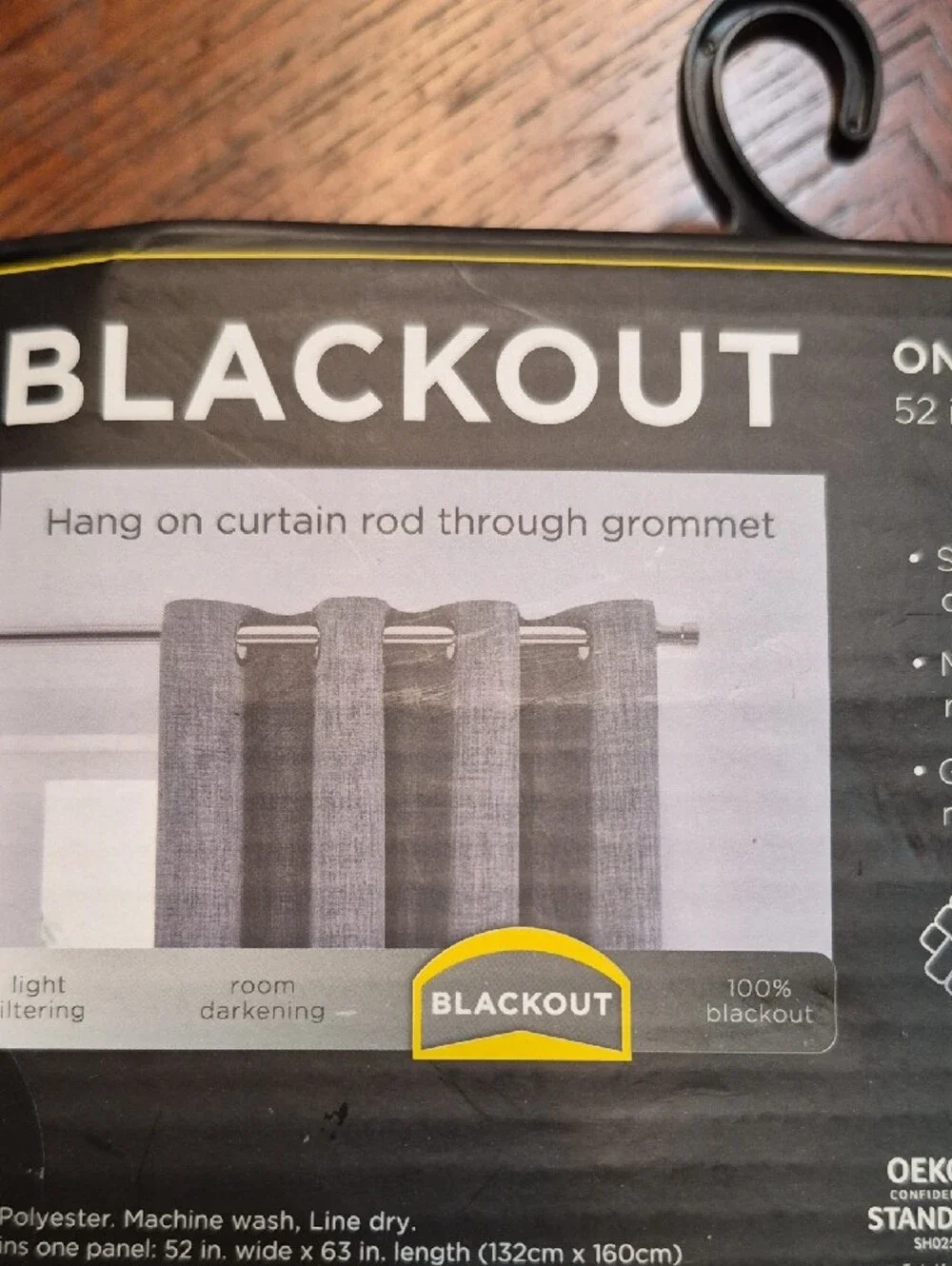 1 Eclipse Charcoal Blackout Grommet Curtain Panel